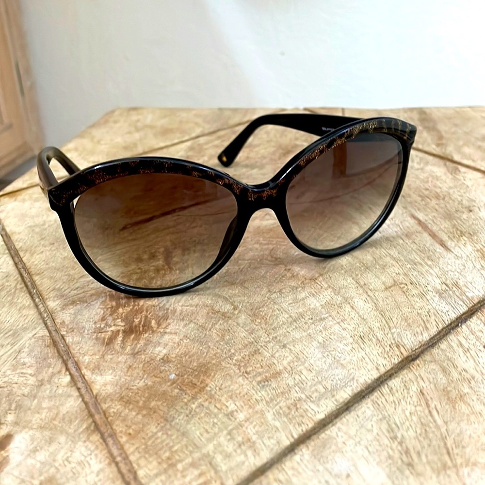 Jimmy Choo sunglasses brown glittery leopard round cat eye